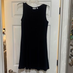 Midi Black Skater Sleeveless Dress